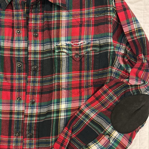 Polo Ralph Lauren men’s M flannel long sleeve shirt with black pearl button - Picture 4 of 4
